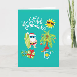 ハワイのクリスマス。 サンタクロースMele Kalikimaka. シーズンカード