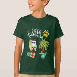 ハワイのクリスマス。 サンタクロースMele Kalikimaka. Tシャツ