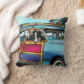 ハワイのグレイハウンドの波犬 クッション (ブランケット)