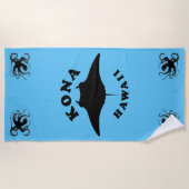 ハワイのコナでマンタレイダイビング ビーチタオル (正面)