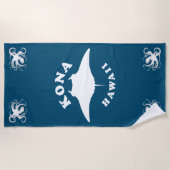 ハワイのコナでマンタレイダイビング ビーチタオル (正面)