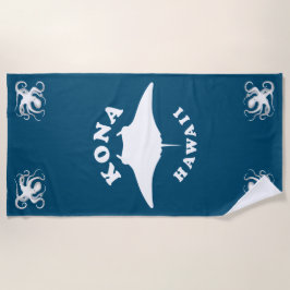 ハワイのコナでマンタレイダイビング ビーチタオル