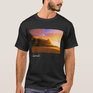 ハワイのゴールデンビーチの夕日 Tシャツ