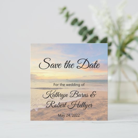 ハワイのサンセットオンビーチ日付を保存 セーブザデート (スタンド正面)