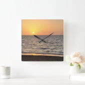 ハワイのサンセット写真 スクエア壁時計 (ホーム)