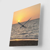 ハワイのサンセット写真 スクエア壁時計 (傾斜)