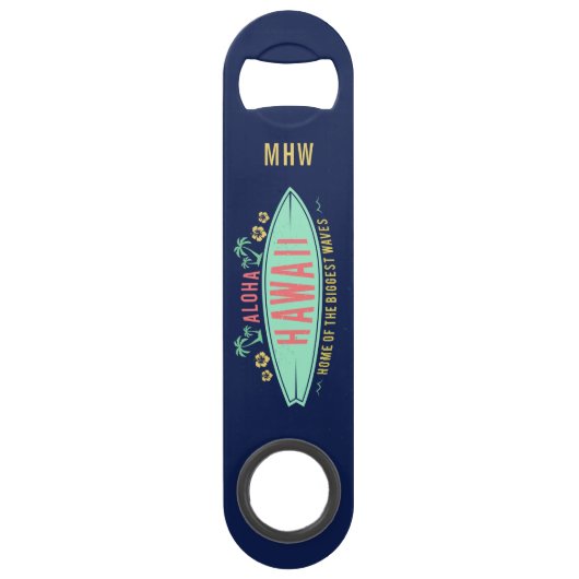 ハワイのサーファーのカスタムなモノグラムの栓抜き スピード栓抜き (正面)