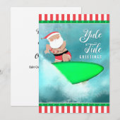 ハワイのサーフィンビーチのクリスマスカード シーズンカード (正面/裏面)