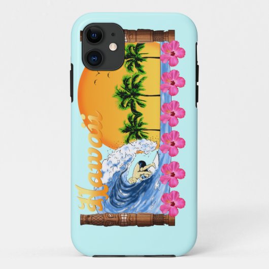 ハワイのサーフィン Case-Mate iPhoneケース (裏面)