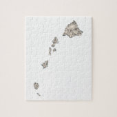 ハワイのシェイプヴィンテージ写真マップ ジグソーパズル (縦)