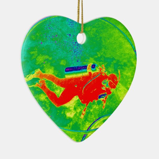 ハワイのスキューバダイバー セラミックオーナメント (右)