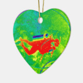 ハワイのスキューバダイバー セラミックオーナメント (左)