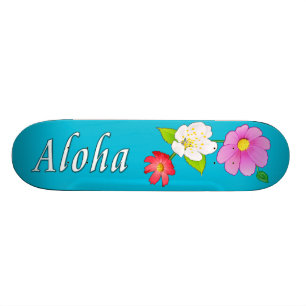 ハワイのスケートボードの花柄のアロハスケートボード スケートボード