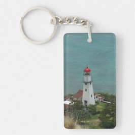 ハワイのダイヤモンドヘッドライトハウス写真 キーホルダー