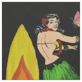 ハワイのティキ生地 ファブリック (クローズアップ)