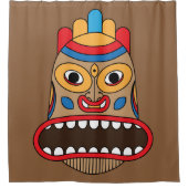 ハワイのティキ シャワーカーテン (正面)