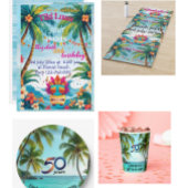 ハワイのトロピカルアイランドビーチでのティキルアウパーティー招待状 招待状