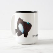 ハワイのドミノのDamselfish、Dascyllusのalbisella ツートーンマグカップ (正面左)