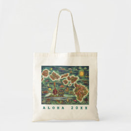 ハワイのドレの地図1950年の旅行/年 トートバッグ