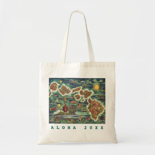 ハワイのドレの地図1950年の旅行/年 トートバッグ (正面)