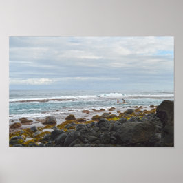 ハワイのナパリー海岸に沿ってカヤック ポスター