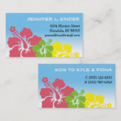 ハワイのハイビスカスによっては熱帯お母さんカードが開花します コーリングカード (正面/裏面)