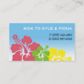 ハワイのハイビスカスによっては熱帯お母さんカードが開花します コーリングカード (裏面)