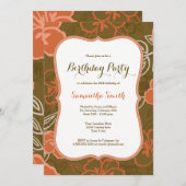 ハワイのハイビスカスによっては誕生日の招待状が開花します 招待状 (正面/裏面)