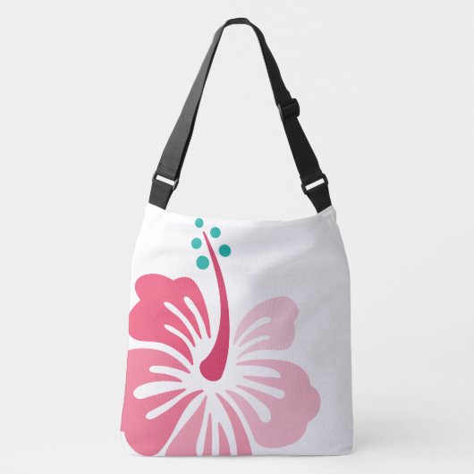 ハワイのハイビスカスの女性の大きいCrossbody Totebag クロスボディバッグ (正面)