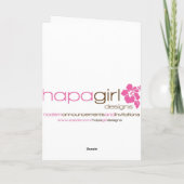 ハワイのハイビスカスの幸せなHonuによって折られるクリスマスカード シーズンカード (裏面)