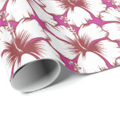 ハワイのハイビスカスの熱帯島のルアウ（ハワイ式宴会）のテーマ ラッピングペーパー (ロールコーナー)