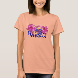 ハワイのハイビスカスの花のワイシャツ Tシャツ