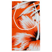 ハワイのハイビスカスの花の背景 スモールペーパーバッグ (裏面)