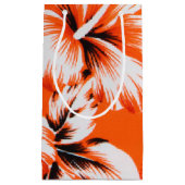 ハワイのハイビスカスの花の背景 スモールペーパーバッグ (正面)