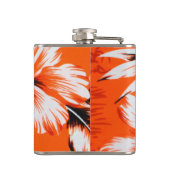 ハワイのハイビスカスの花の背景 フラスク (裏面)