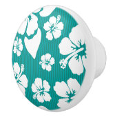 ハワイのハイビスカスの花模様 セラミックノブ (右)