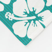 ハワイのハイビスカスの花模様 フリースブランケット (角)