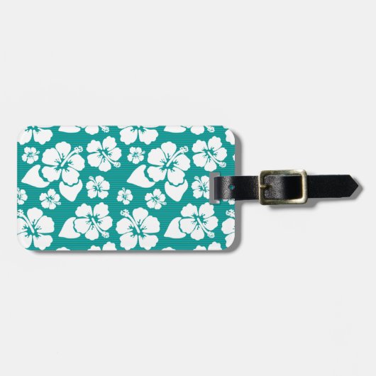 ハワイのハイビスカスの花模様 ラゲッジタグ (正面横)