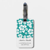 ハワイのハイビスカスの花模様 ラゲッジタグ (裏面縦)