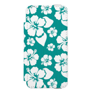 ハワイのハイビスカスの花模様 iPhone SE/5/5sウォレットケース