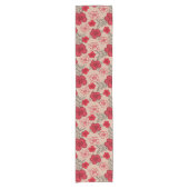 ハワイのハイビスカスパターン赤 ショートテーブルランナー (正面)