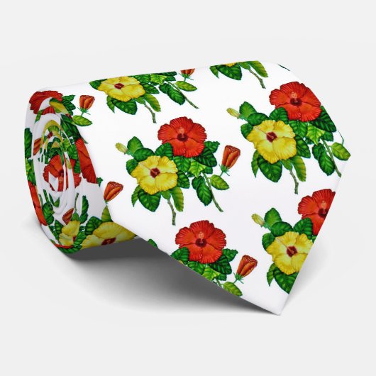 ハワイのハイビスカス ネクタイ (ロール)