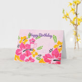 ハワイのハッピーバースデー カード (黄色い花)