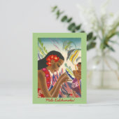 ハワイのハワイの熱帯meleのkalikimakaの休日 シーズンポストカード (スタンド正面)