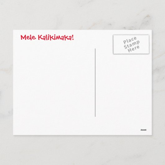 ハワイのパイナップルサンタの帽子の郵便はがき シーズンポストカード (裏面)