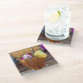 ハワイのパイナップル及び飲み物ガラスのコースター ガラスコースター (アングル)