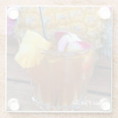 ハワイのパイナップル及び飲み物ガラスのコースター ガラスコースター (裏面)