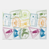 ハワイのパスポートのスタンプの台所タオル キッチンタオル (横)