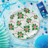 ハワイのヒイラギのMele Kalikimakaのクリスマスの赤 ペーパープレート (パーティー)