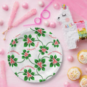 ハワイのヒイラギのMele Kalikimakaのクリスマスの赤 ペーパープレート (パーティー)